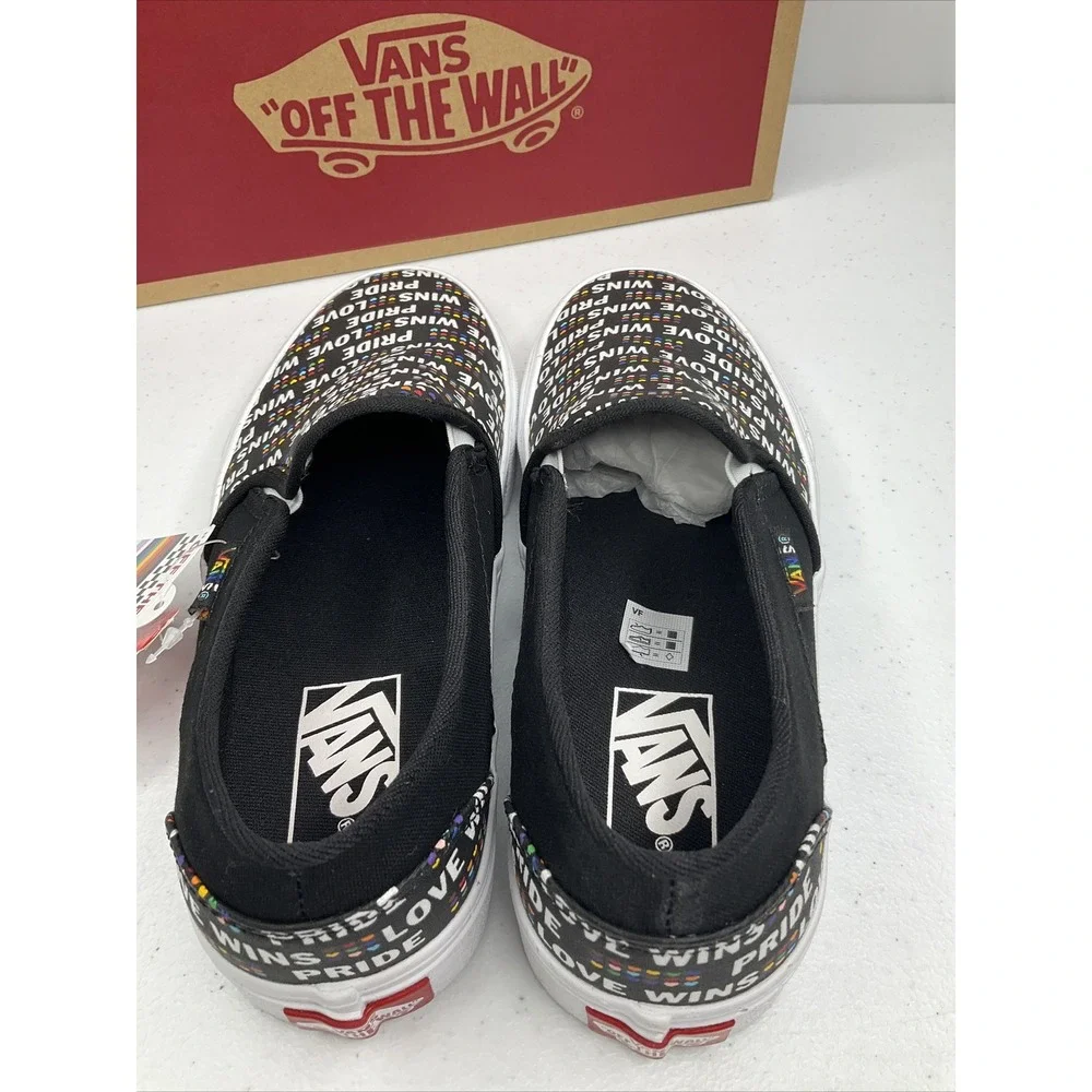 Vans Asher PRIDE Slip On Sneakers‎ Glitter Skateboarding Shoes Womens Size 7